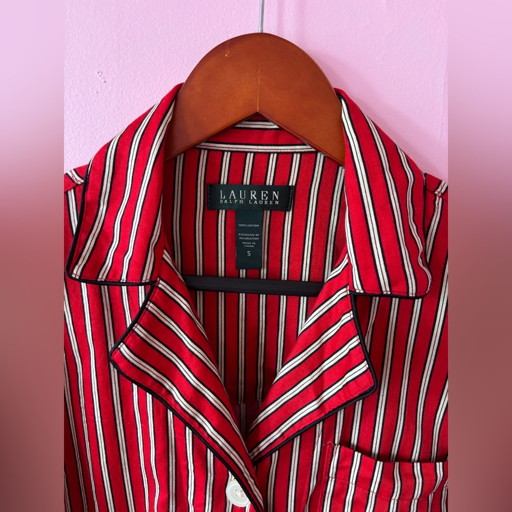 Lauren Ralph Lauren Red Striped Pajama Set